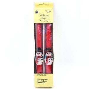 Vintage “Hearthside” Sculptured Snowman Candles – 10” – Set of 2 – NEW